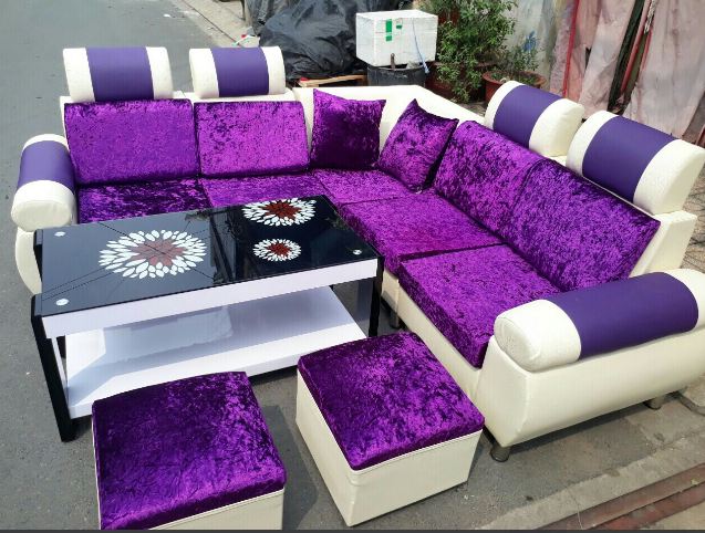 sofa cũ góc L màu tím
